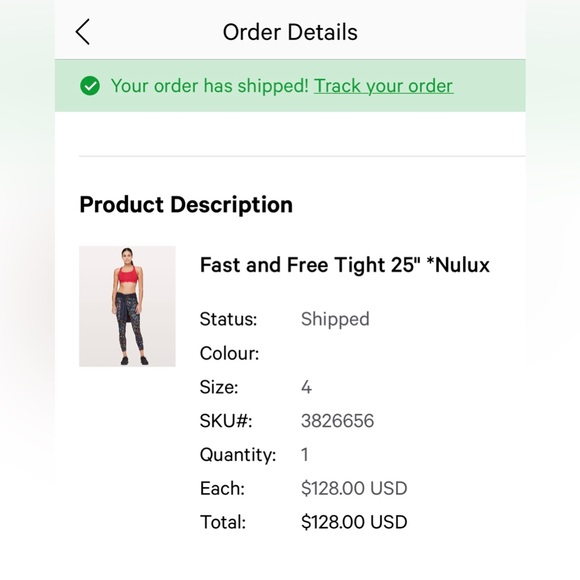 Lululemon Leggings - size 4 , 25’ length - Picture 6 of 7